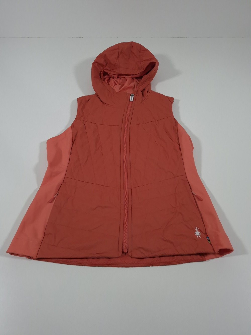 Smartwool Smartloft Vest Womens Medium Orange Hooded Quilted Insulated Wool